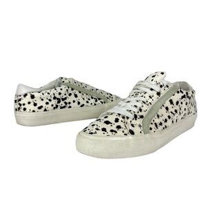 Madewell MWL Sidewalk Low Top Sneaker Women's 7.5M Black White & Mint Spot Dot